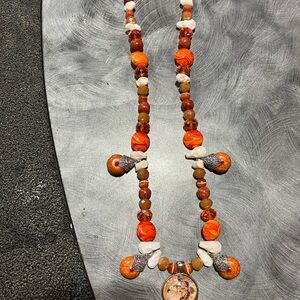 Orange Beaded Necklace